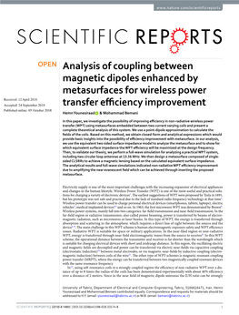 Analysis of Coupling Between Magnetic Dipoles Enhanced By