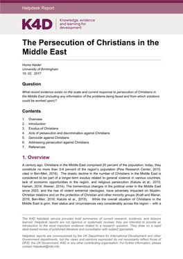 The Persecution of Christians in the Middle East