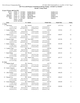 2017 NCAA DI Women's Swimming & Diving Champs