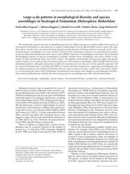 Large-Scale Patterns in Morphological Diversity and Species Assemblages in Neotropical Triatominae (Heteroptera: Reduviidae)