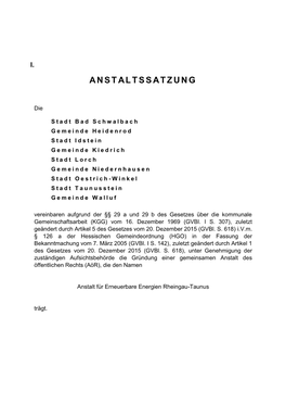 Anstaltssatzung