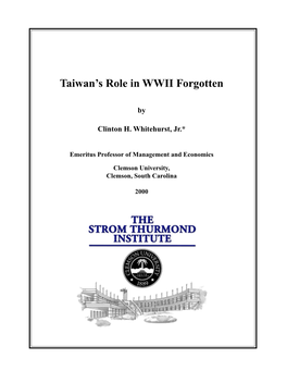 Taiwan's Role in WWII Forgotten, 2000