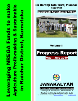 Quarterly Progress Report (May-July 2010)