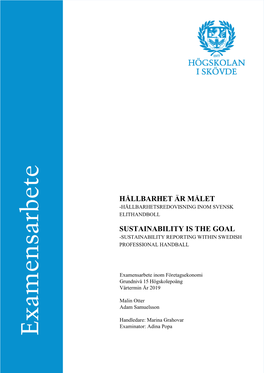Hållbarhet Är Målet Sustainability Is the Goal