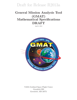 (GMAT) Mathematical Specifications DRAFT