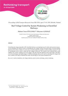 Rail Voltage Control by System Weakening in Electrified Railways