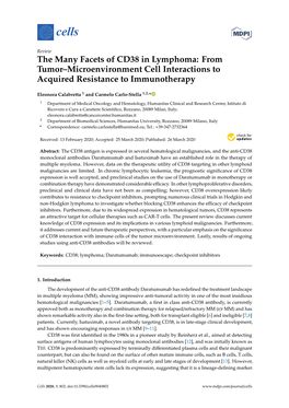 The Many Facets of CD38 in Lymphoma: from Tumor–Microenvironment Cell Interactions to Acquired Resistance to Immunotherapy