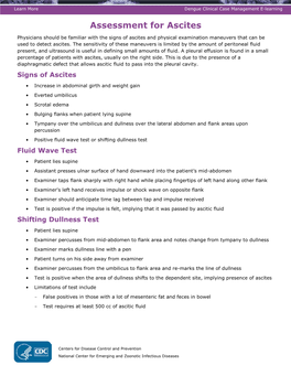 Assessment for Ascites