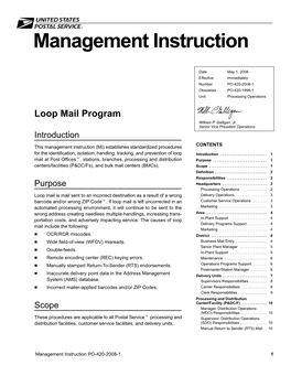 Management Instruction PO-420-2008-1 1 Definitions