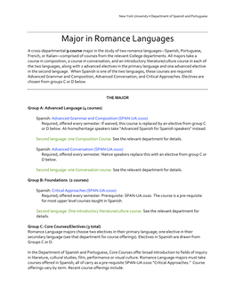 Major in Romance Languages