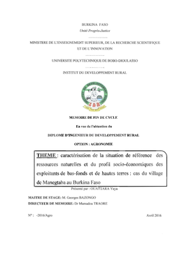 Caractérisation De La Situation De Référence Des Ressources Naturelles