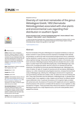 Diversity of Root-Knot Nematodes of the Genus Meloidogyne Göeldi, 1892