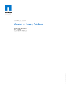 Vmware on Netapp Solutions