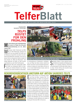 Telferblatt AMTLICHE MITTEILUNG DER MARKTGEMEINDE TELFS