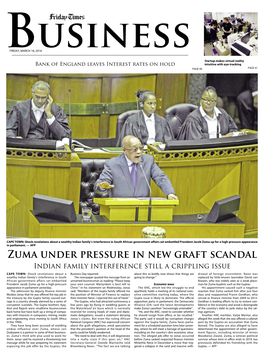 Zuma Under Pressure in New Graft Scandal Indian Family Interference Still a Crippling Issue