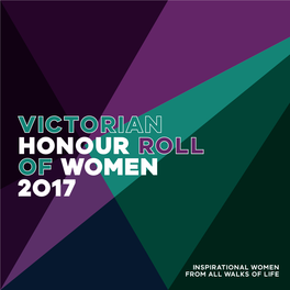 Victorian Honour Roll of Women 2O17
