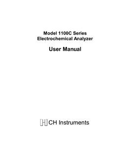 CH Instruments Model 1100C Series User Manual