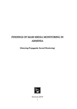 Findings of Mass Media Monitoring in Armenia