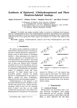 Synthesis of Episterol, 5-Dehydroepisterol and Their Deuterio-Labeled Analogs