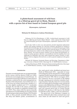 A Photo-Based Assessment of Wild Bees in a Filled-Up Gravel Pit in Riem, Munich – with a Species List of Bees Found in Central European Gravel Pits