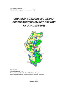 Strategia Rozwoju Społeczno- Gospodarczego Gminy Sorkwity Na Lata 2014-2025