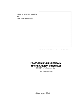 Zavod Za Prostorno Planiranje D.D. PROSTORNI PLAN UREĐENJA