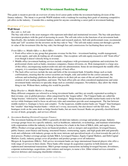 W&M Investment Banking Roadmap