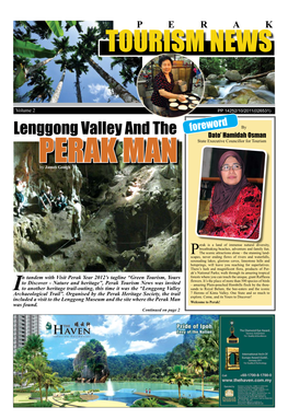 Lenggong Valley and the Dato’ Hamidah Osman State Executive Councillor for Tourism