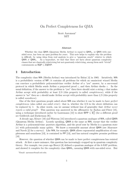On Perfect Completeness for QMA