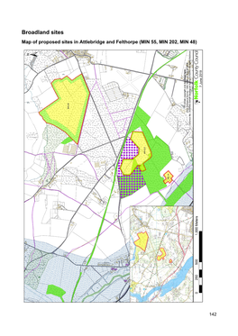 Broadland Sites Map of Proposed Sites in Attlebridge and Felthorpe (MIN 55, MIN 202, MIN 48)
