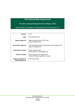 FSC National Risk Assessment