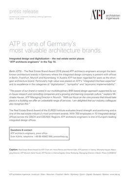 ATP Is One of Germany's Most Valuable Architecture Brands