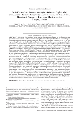 Fruit Flies of the Genus Anastrepha (Diptera: Tephritidae)