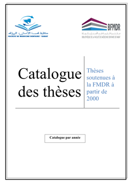 Catalogue Des Thèses