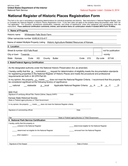 NPS Form 10 900 OMB No. 1024 0018