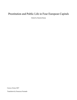 Prostitution and Public Life in Four European Capitals