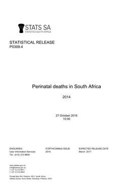 Perinatal Deaths in South Africa