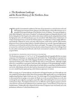 the Karakoram Landscape and the Recent History of the Northern Areas HERMANN KREUTZMANN