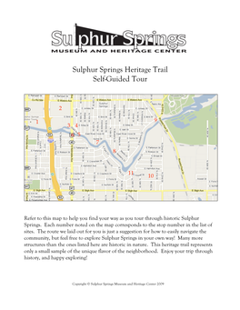 Sulphur Springs Heritage Trail Self-Guided Tour