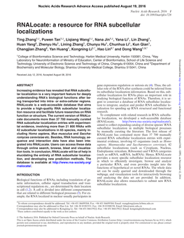 A Resource for RNA Subcellular Localizations