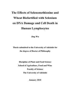 The Effects of Selenomethionine and Wheat Biofortified with Selenium on DNA Damage and Cell Death in Human Lymphocytes