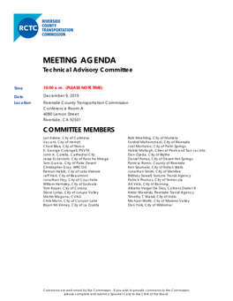 Meeting Agenda