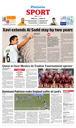 Xavi Extends Al Sadd Stay by Two Years