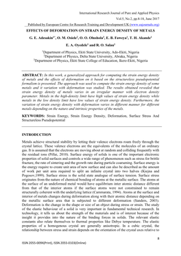 Strain Energy Density and Deformation