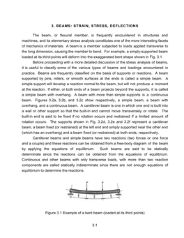 3. BEAMS: STRAIN, STRESS, DEFLECTIONS the Beam, Or