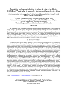 Inscription and Characterization of Micro-Structures in Silicate, FOTURANTM and Tellurite Glasses by Femtosecond Laser Direct Writing