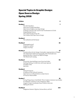 Special Topics in Graphic Design: Open Source Design Spring 2018
