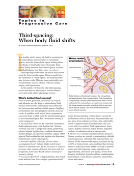 Third-Spacing: When Body Fluid Shifts by Susan Simmons Holcomb, ARNP-BC, Phd