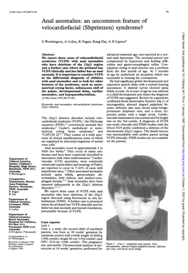 Syndrome? J Med Genet: First Published As 10.1136/Jmg.34.1.79 on 1 January 1997