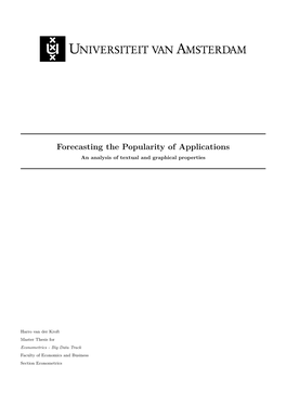 Forecasting the Popularity of Applications an Analysis of Textual and Graphical Properties